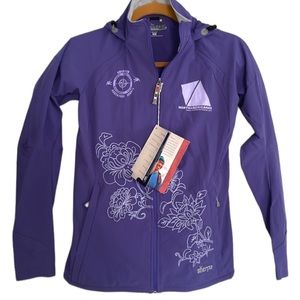 SHERPA ADVENTURE GEAR Purple Jacket Zip Up Violet Floral Hiking NWT Size Small